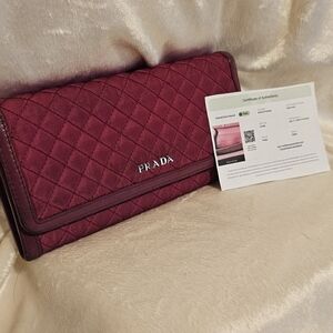Prada Project Burgundy Quilted Wallet